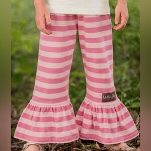 Matilda Jane Rose is a Rose Big Ruffle Pink Striped Pants Size 14